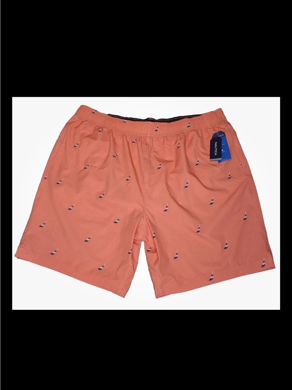 Nautica Men’s Coral Swim Trunks with Nautical Embroidery